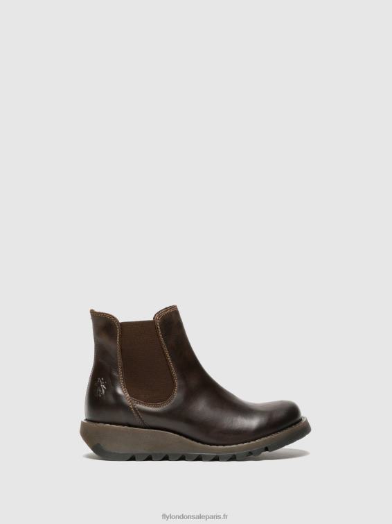 bottines chelsea femmes 0N8R272 salv brun foncé Fly London