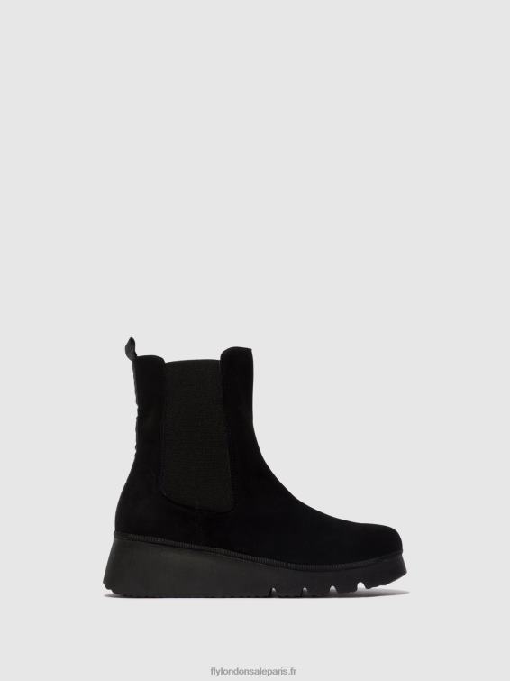 bottines chelsea paty405 femmes 0N8R6 daim noir Fly London