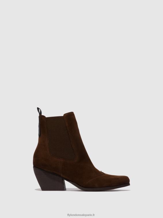 bottines chelsea torm911 femmes 0N8R114 chocolat Fly London