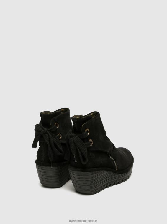 bottines compensées femmes 0N8R17 yama daim noir Fly London