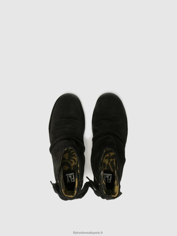 bottines compensées femmes 0N8R17 yama daim noir Fly London