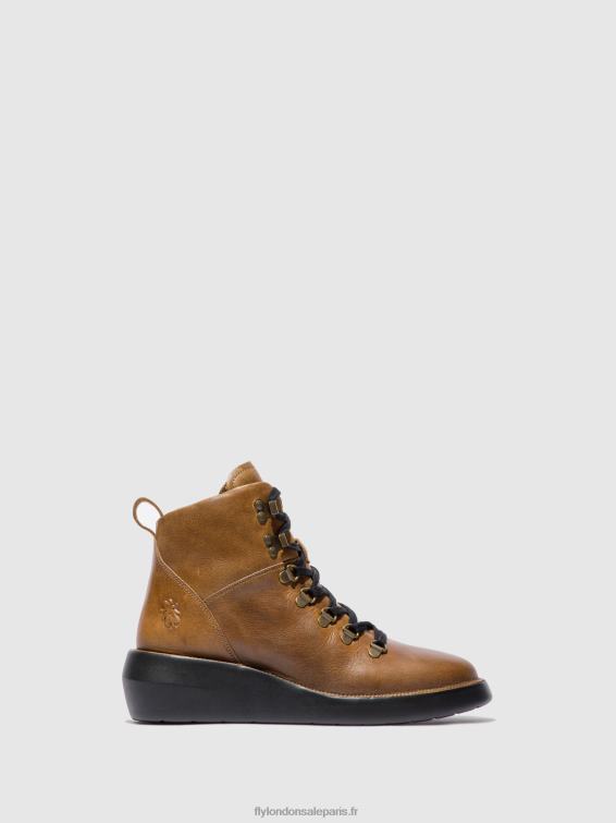 bottines à lacets bika501 femmes 0N8R206 tapis chameau Fly London