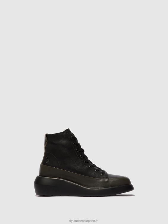 bottines à lacets boze515 femmes 0N8R107 vert foncé/noir Fly London