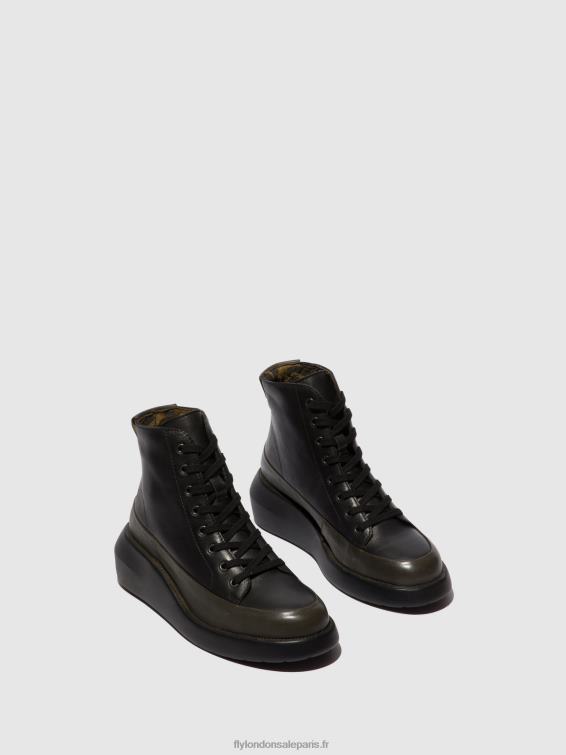 bottines à lacets boze515 femmes 0N8R107 vert foncé/noir Fly London
