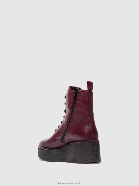 bottines à lacets hepe239 femmes 0N8R201 vin de vérone Fly London