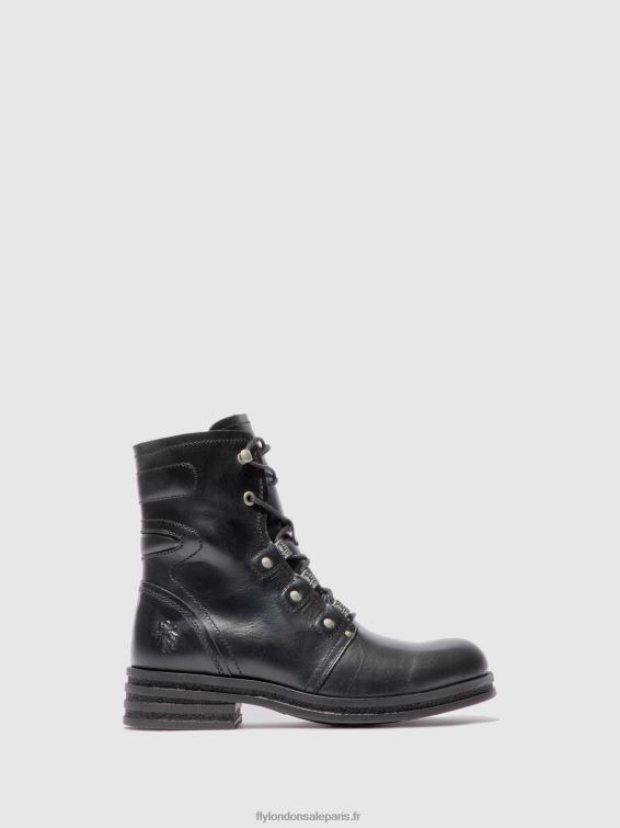 bottines à lacets knot792 femmes 0N8R197 tapis noir Fly London