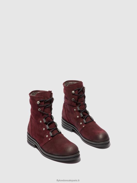 bottines à lacets knot792 femmes 0N8R203 vin oléagineux Fly London