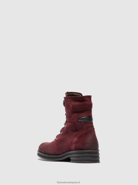 bottines à lacets knot792 femmes 0N8R203 vin oléagineux Fly London
