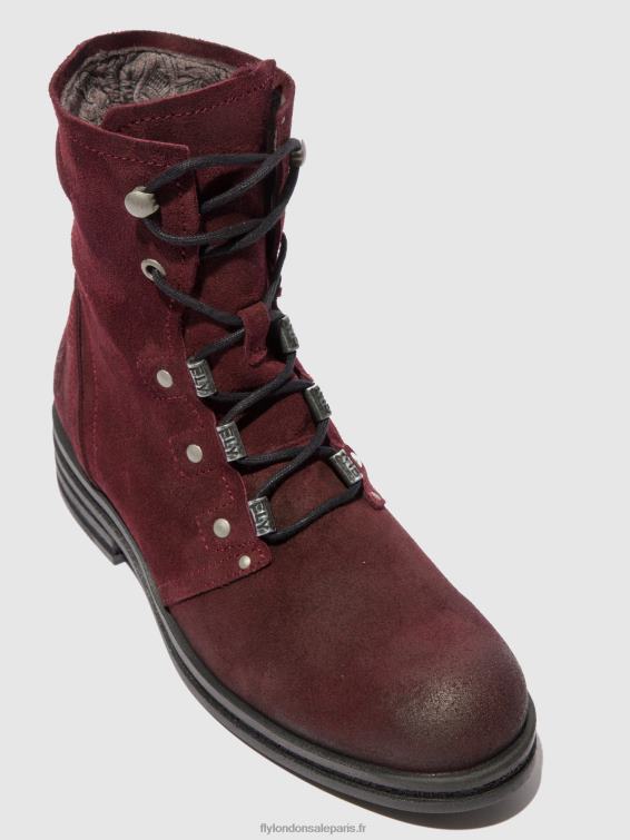 bottines à lacets knot792 femmes 0N8R203 vin oléagineux Fly London