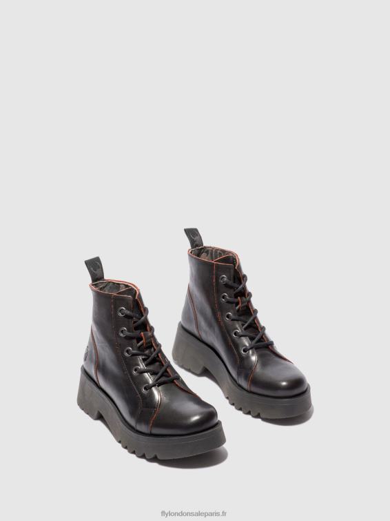 bottines à lacets metz788 femmes 0N8R174 java noir/rouge Fly London