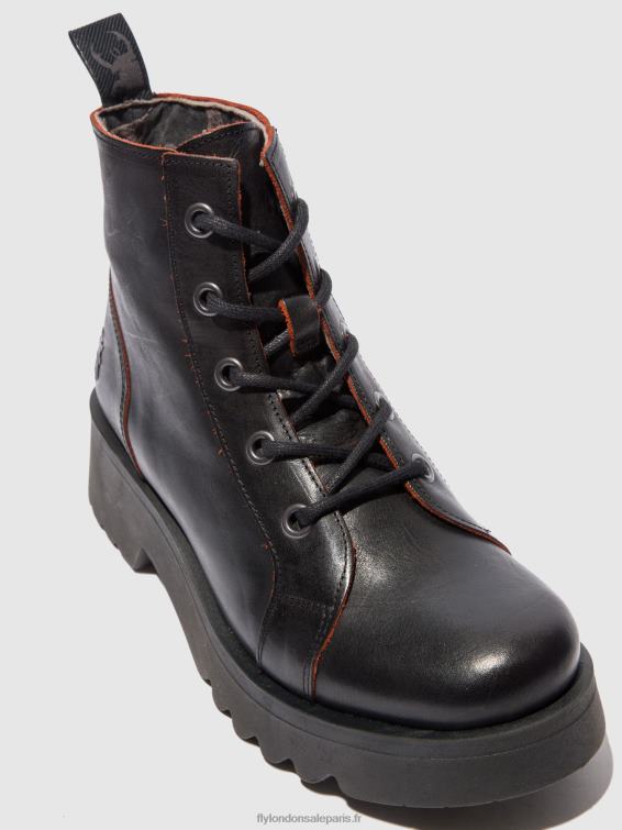 bottines à lacets metz788 femmes 0N8R174 java noir/rouge Fly London