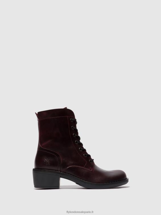 bottines à lacets milu044 femmes 0N8R100 vin Fly London