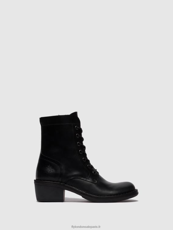 bottines à lacets milu044 femmes 0N8R252 tapis noir Fly London