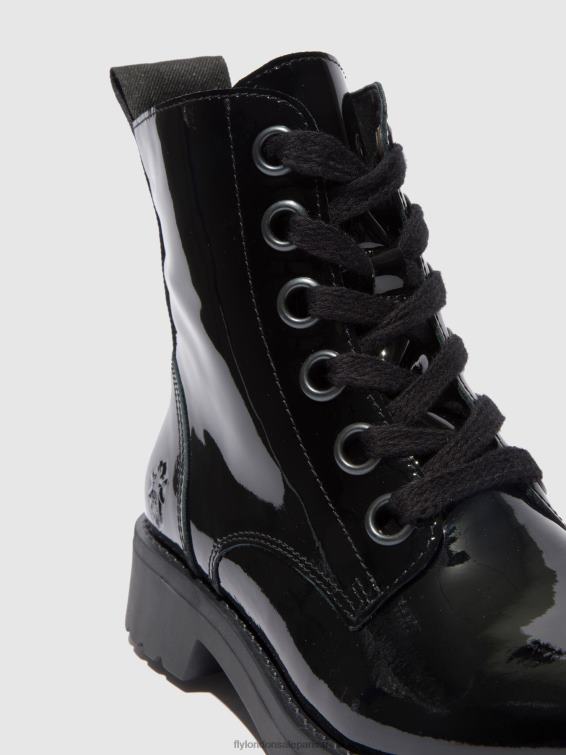 bottines à lacets ragi539 femmes 0N8R175 atlantis black (semelle noire) Fly London