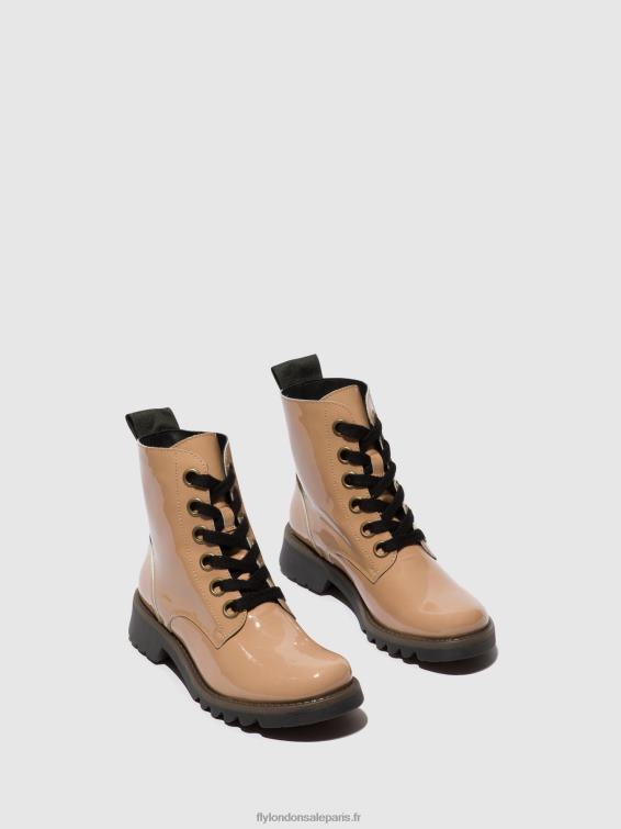 bottines à lacets ragi539 femmes 0N8R95 capuccino (semelle noire) Fly London