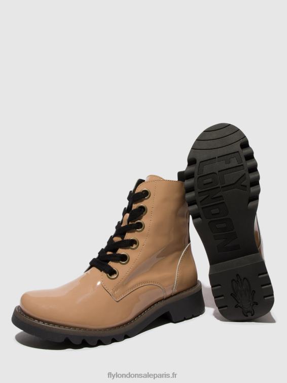 bottines à lacets ragi539 femmes 0N8R95 capuccino (semelle noire) Fly London