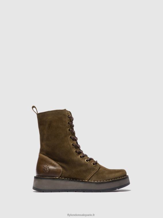 bottines à lacets rami043 femmes 0N8R176 suède huilé/tapis boue/olive Fly London
