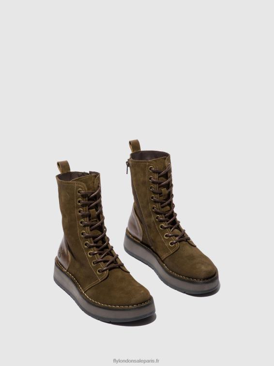 bottines à lacets rami043 femmes 0N8R176 suède huilé/tapis boue/olive Fly London
