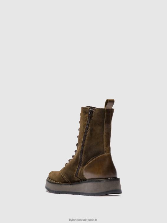 bottines à lacets rami043 femmes 0N8R176 suède huilé/tapis boue/olive Fly London