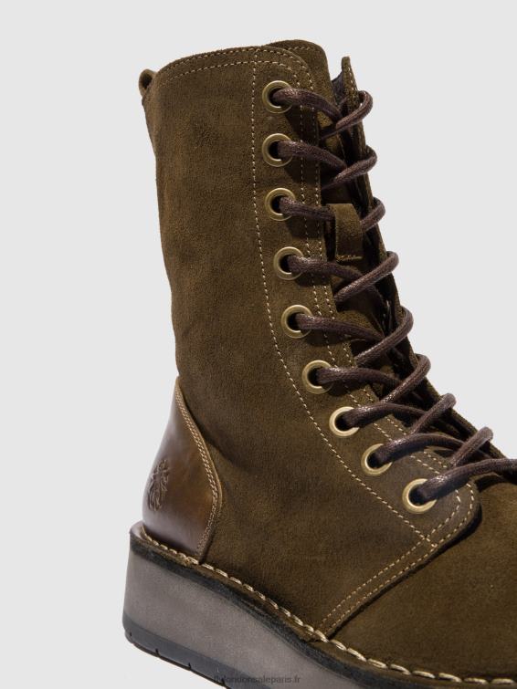 bottines à lacets rami043 femmes 0N8R176 suède huilé/tapis boue/olive Fly London