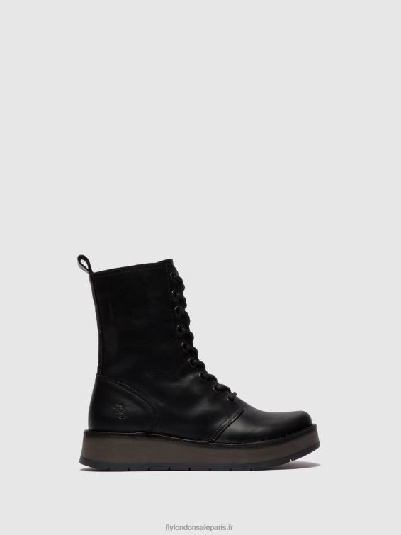 bottines à lacets rami043 femmes 0N8R250 tapis noir Fly London
