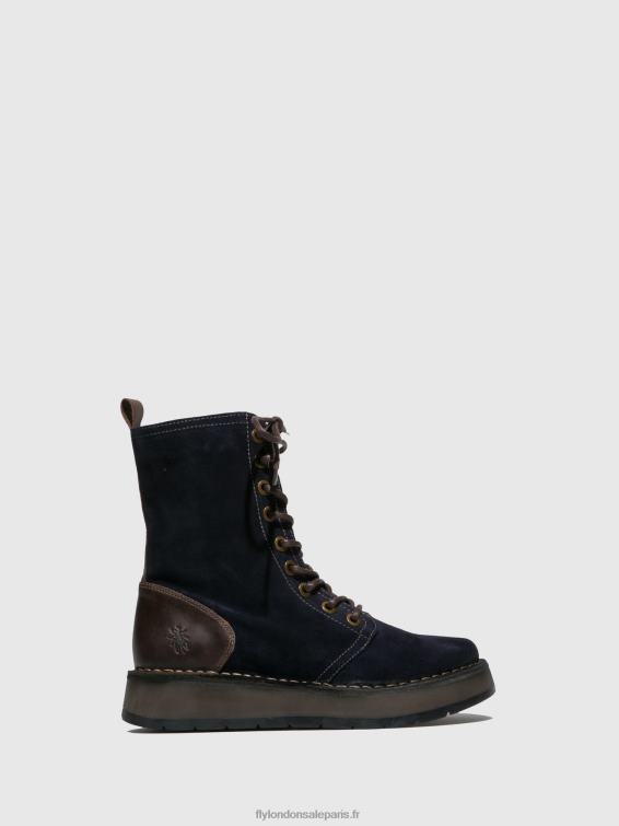 bottines à lacets rami043 femmes 0N8R258 suède huilé/tapis marine/marron foncé Fly London