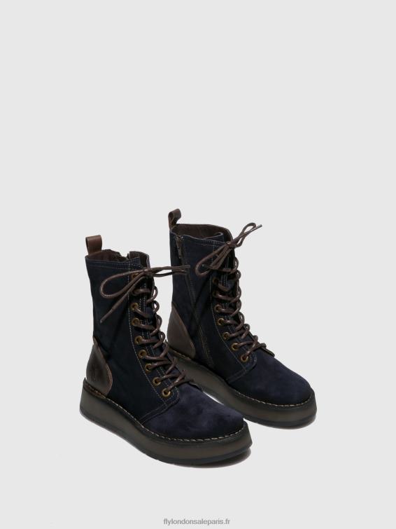 bottines à lacets rami043 femmes 0N8R258 suède huilé/tapis marine/marron foncé Fly London