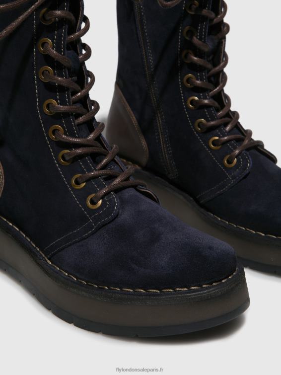 bottines à lacets rami043 femmes 0N8R258 suède huilé/tapis marine/marron foncé Fly London