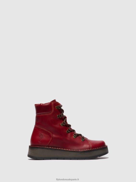 bottines à lacets roxy094 femmes 0N8R90 rouge Fly London