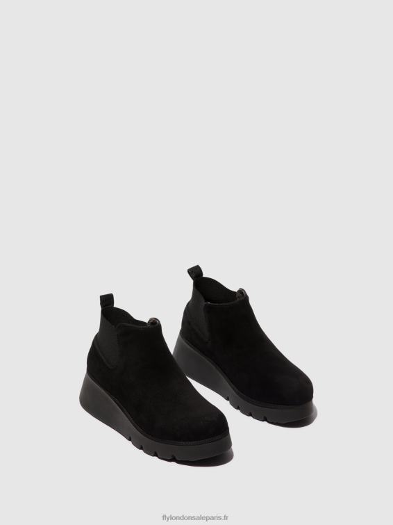 bottines élastiquées pada403 femmes 0N8R10 daim noir Fly London