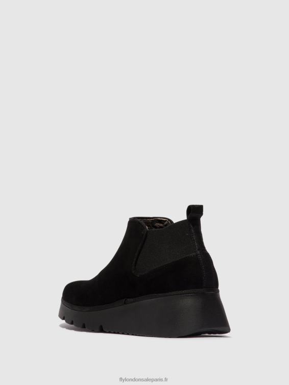 bottines élastiquées pada403 femmes 0N8R10 daim noir Fly London