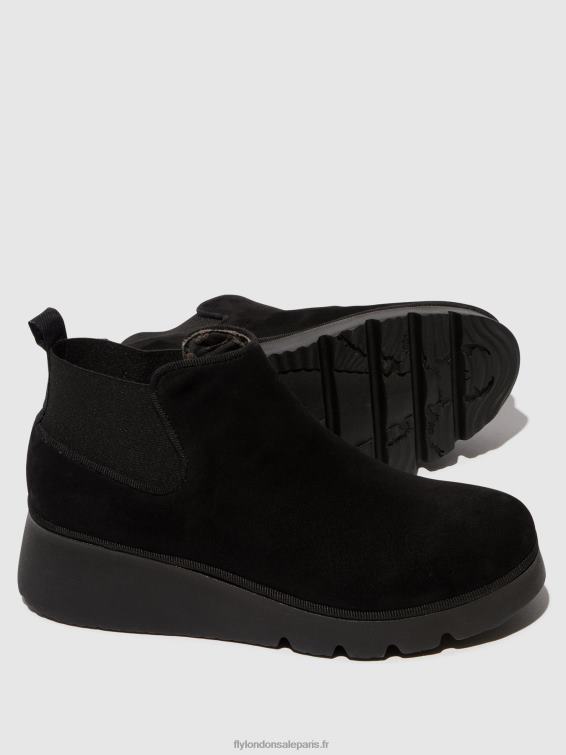 bottines élastiquées pada403 femmes 0N8R10 daim noir Fly London