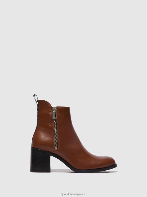 bottines zippées ader912 femmes 0N8R79 Cognac Fly London