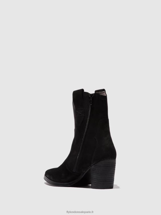 bottines zippées alba825 femmes 0N8R188 daim noir Fly London