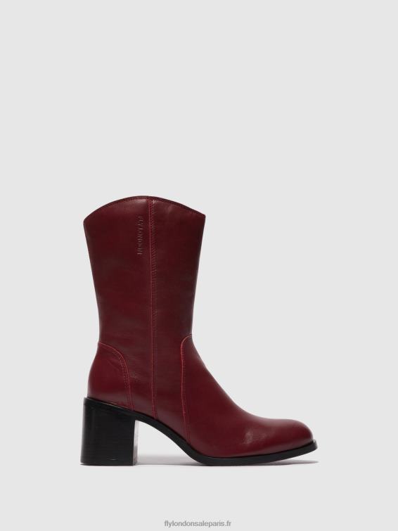 bottines zippées asta914 femmes 0N8R75 vin Fly London
