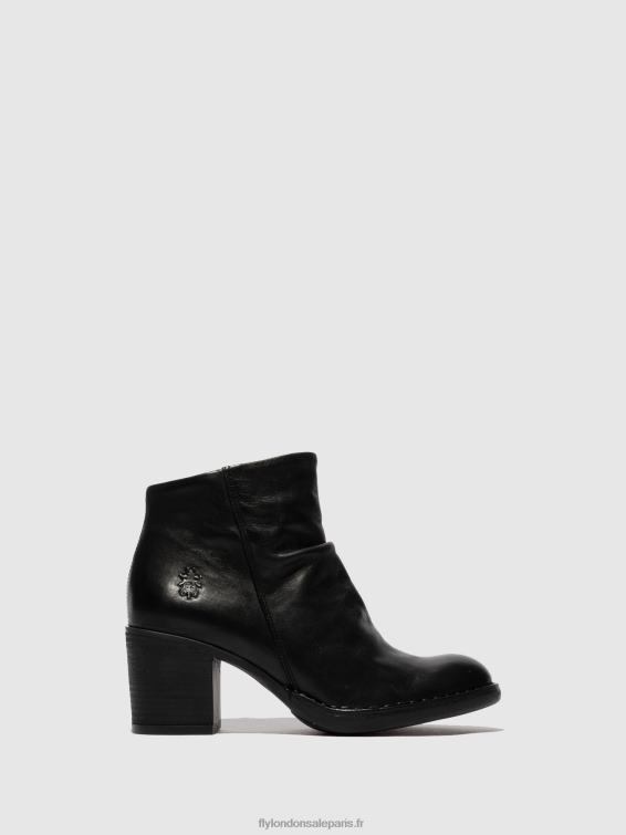 bottines zippées bell061 femmes 0N8R185 Vérone noir Fly London