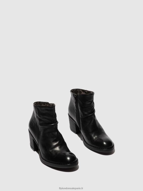 bottines zippées bell061 femmes 0N8R185 Vérone noir Fly London