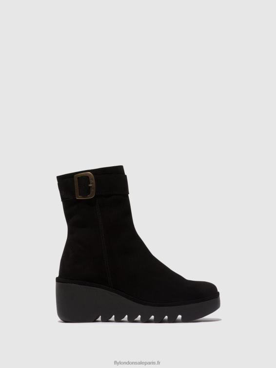 bottines zippées bepp396 femmes 0N8R5 suède huile noir Fly London