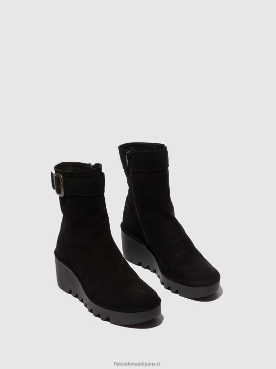 bottines zippées bepp396 femmes 0N8R5 suède huile noir Fly London