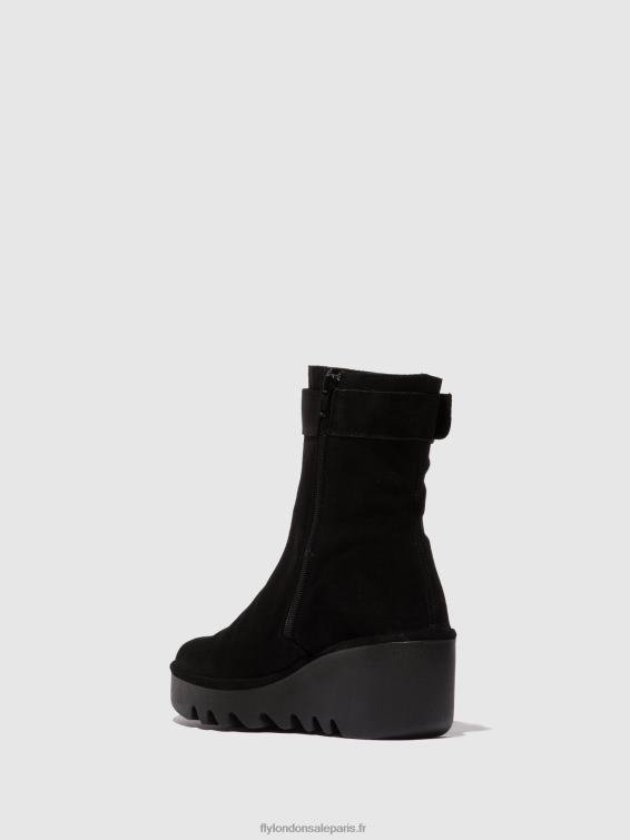 bottines zippées bepp396 femmes 0N8R5 suède huile noir Fly London