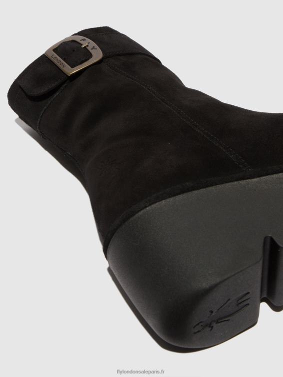 bottines zippées bepp396 femmes 0N8R5 suède huile noir Fly London