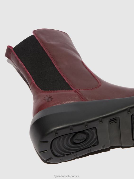 bottines zippées brin516 femmes 0N8R64 Bordeaux Fly London
