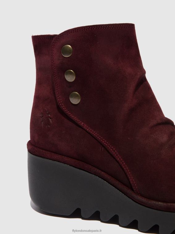 bottines zippées brom344 femmes 0N8R181 vin oléagineux Fly London