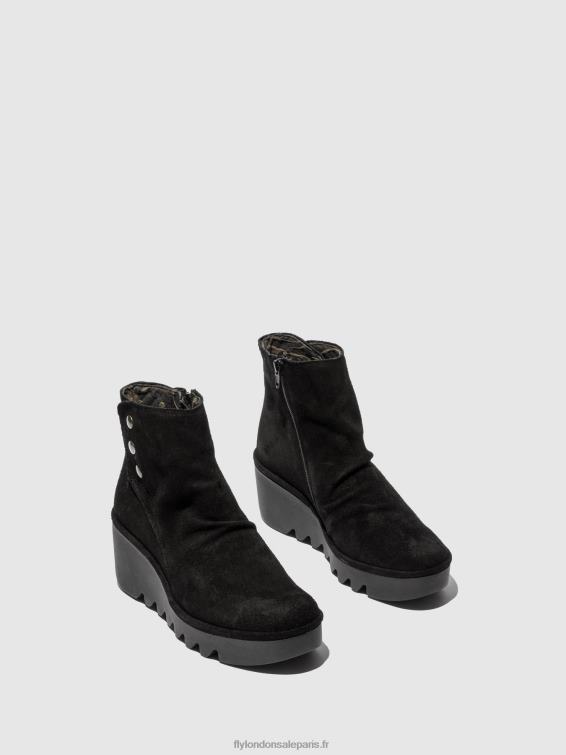 bottines zippées brom344 femmes 0N8R182 huilé noir Fly London