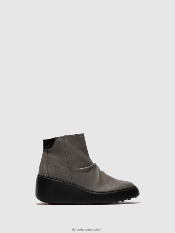 bottines zippées dabe461 femmes 0N8R23 gris (semelle noire) Fly London