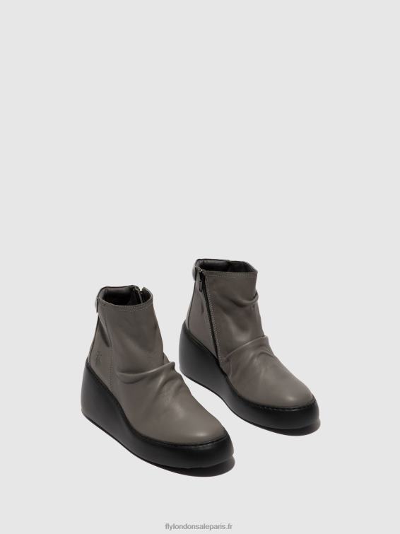 bottines zippées dabe461 femmes 0N8R23 gris (semelle noire) Fly London