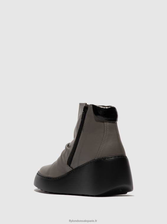 bottines zippées dabe461 femmes 0N8R23 gris (semelle noire) Fly London