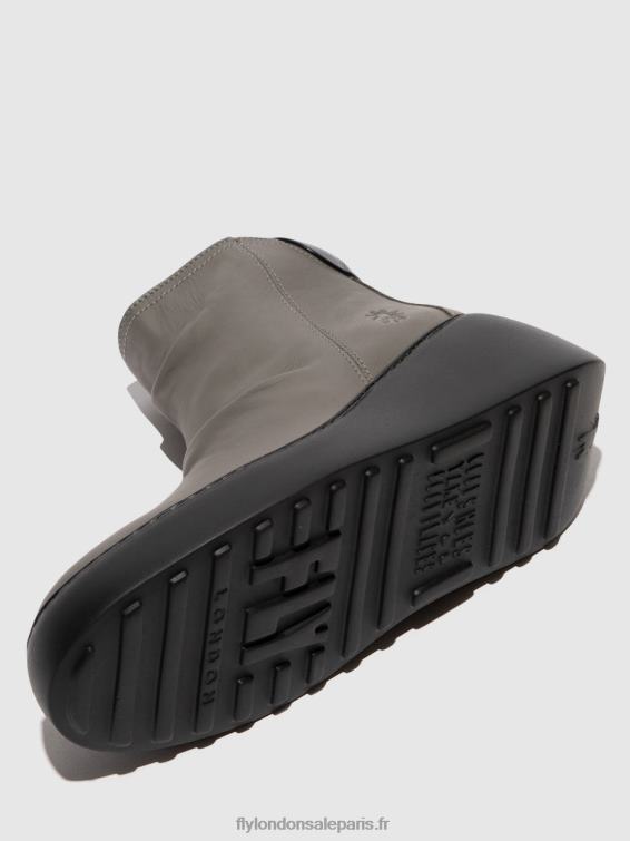 bottines zippées dabe461 femmes 0N8R23 gris (semelle noire) Fly London