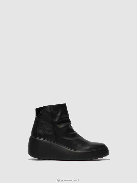 bottines zippées dabe461 femmes 0N8R58 noir (semelle noire) Fly London