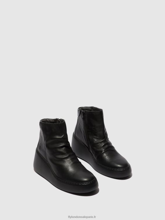 bottines zippées dabe461 femmes 0N8R58 noir (semelle noire) Fly London